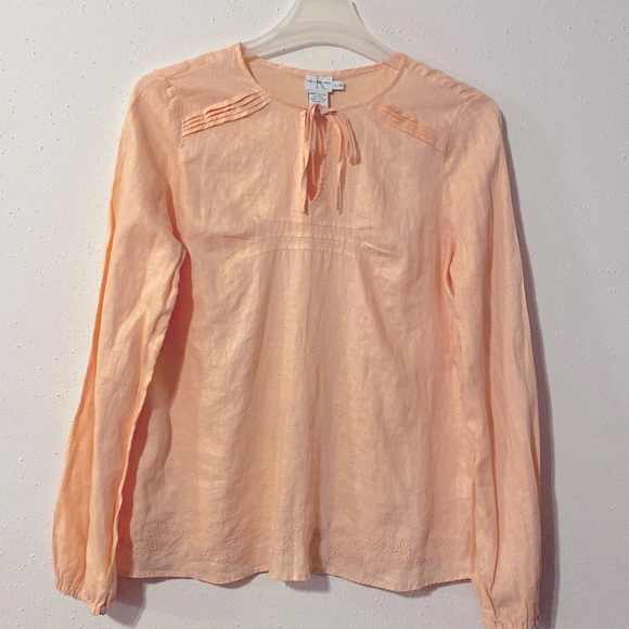 Calvin Klein Jeans women’s %100 Linen long sleeve Size XL NWT - Picture 1 of 11